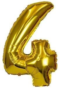 Balon foliowy cyferka nr4 ZŁOTY 71cm