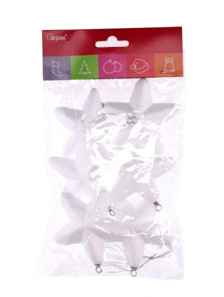 Gwiazdki styropianowe z zawieszkami (6 szt.)