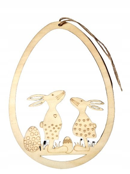 Jajko drewniane z zawieszką CDW-8703 25cm