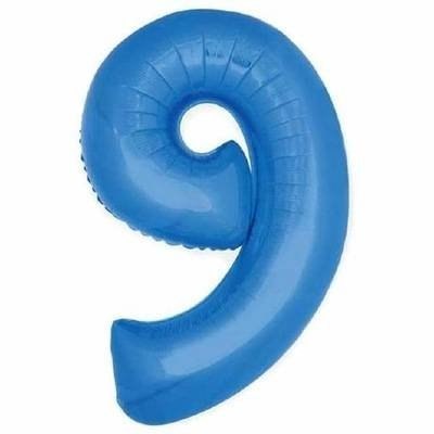 WR Balon foliowy CYFRA 9* NIEBIESKI 35CM Godan
