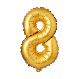 Balon foliowy cyferka nr8 ZŁOTY 71cm
