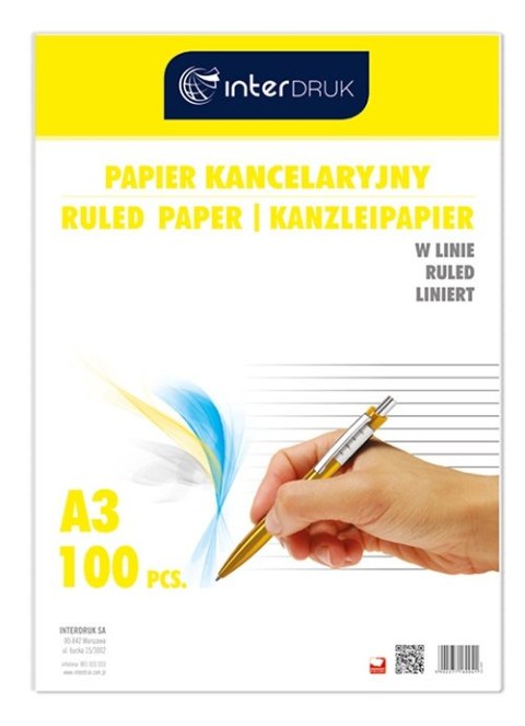 PAPIER KANCELARYJNY A3 100=[1x15 PAPIER KANCELARYJNY A3 100=[1x15