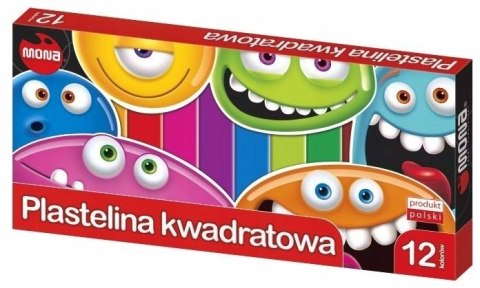 PLASTELINA KWADRATOWA MONA 12KOL
