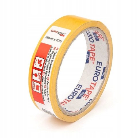 Taśma dwustronna 25mmx10m biała EUROTAPE Taśma dwustronna 25mmx10m biała EUROTAPE