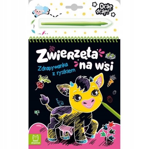 Zwierzęta na wsi. Zdrapywanka z rysikiem Zwierzęta na wsi. Zdrapywanka z rysikiem