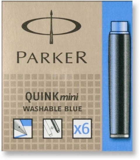 NABOJE PARKER KRÓTKIE NIEBIESKIE 6SZT NABOJE PARKER KRÓTKIE NIEBIESKIE 6SZT