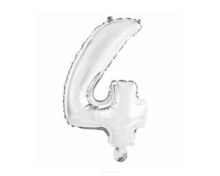 WR Balon foliowy CYFRA 4* SREBRNY 35CM Godan