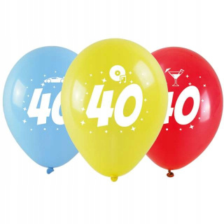 Balony jubileuszowe - 40 (3 szt.)