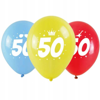 Balony jubileuszowe - 50 (3 szt.)