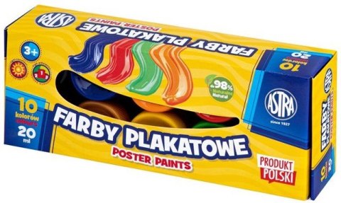Farby plakatowe ASTRA 10 kol x 20 ml Standard box