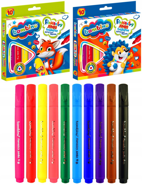 Flamastry 10 kol trójkątne Jumbo BAMBINO (10) Flamastry 10 kol trójkątne Jumbo BAMBINO (10)