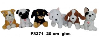 MASKOTKA PIESEK PLUSZOWY Z GŁOSEM 20CM SUN-DAY