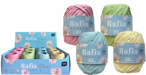 Rafia na szpulce 20m Pastel 12szt.