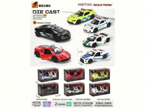 AUTO POLICYJNE MIX 10,5CM PUD. METALOWE