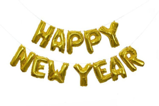 Balony foliowe Happy New Year napis