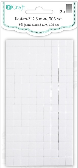 KOSTKI SAMOPRZYL. 3D, 7X7X3 MM 306 SZT. KOSTKI SAMOPRZYL. 3D, 7X7X3 MM 306 SZT.
