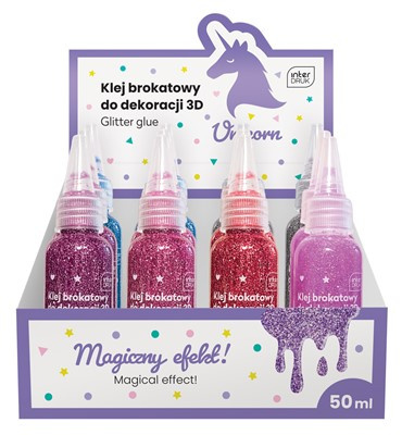 Klej brokat do dekor 3D 50ml UNICORN(12) Klej brokat do dekor 3D 50ml UNICORN(12)