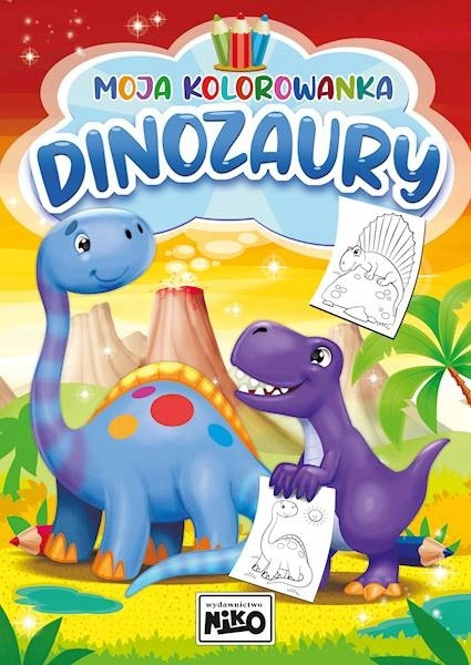 MOJA KOLOROWANKA Z NAKLEJKAMI - DINOZAURY MOJA KOLOROWANKA Z NAKLEJKAMI - DINOZAURY