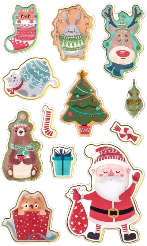 NAKLEJKI EPOKSYDOWE 3D ŚWIĘTA 12 SZT.