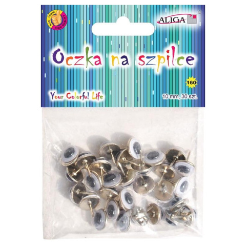 OCZKA NA SZPILCE 10MM 30SZT ALIGA OCZKA NA SZPILCE 10MM 30SZT ALIGA