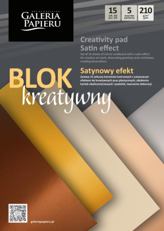PAPIER KOLOROWY A4 15K SATYNOWY 210G GAL PAP