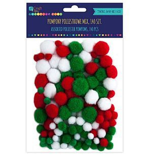 POMPONY POLIESTROWE MIX, 140 SZT. POMPONY POLIESTROWE MIX, 140 SZT.