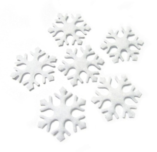 Śnieżynki do zdobienia białe filcowe 12szt 3,5CM
