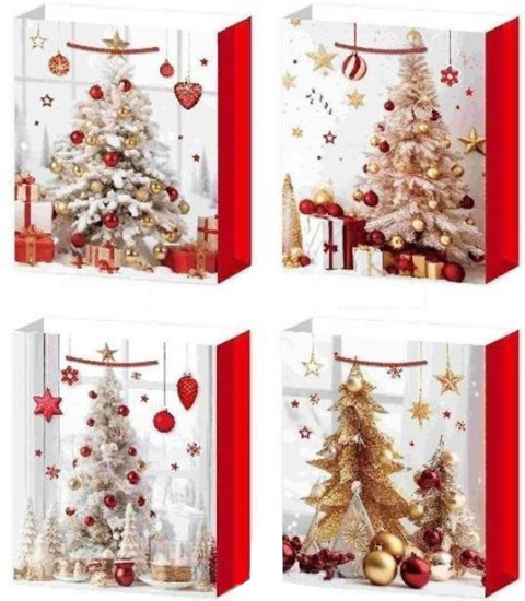 TOREBKA OZDOBNA BN L 30X41X12 (12) CHOINKA ZŁOCONA