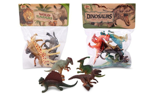 ZESTAW FIGUREK - SAFARI/DINOZAURY 4 EL. 10 SZT/K